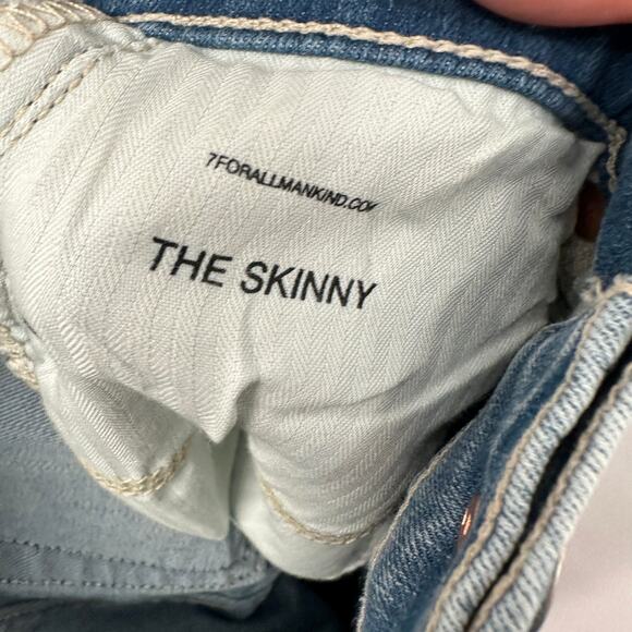 7 FOR ALL MANKIND NWT The Super Skinny Denim Jean in Santana // 00 - Picture 10 of 13